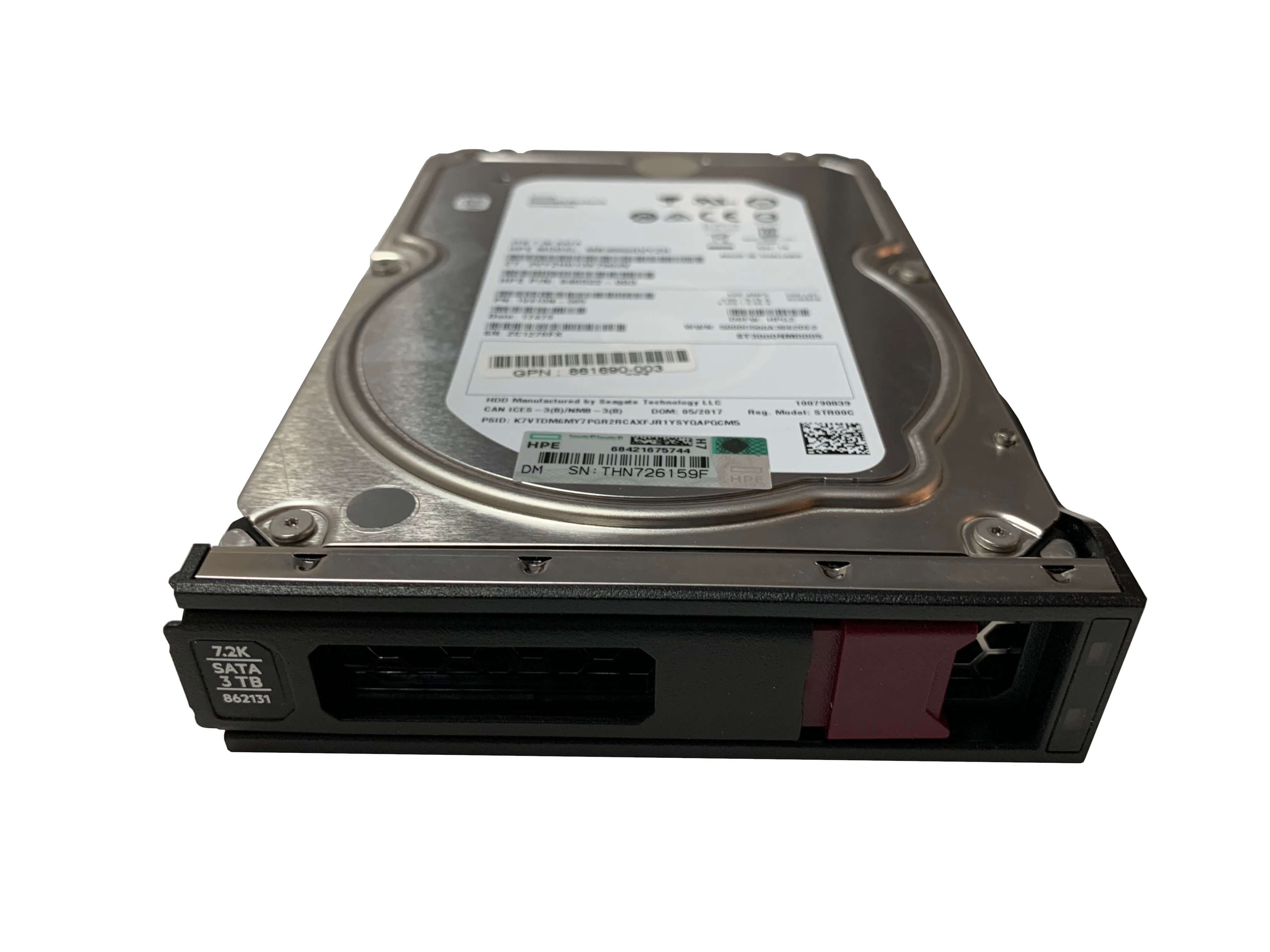 server hard drive that displays the spare part number