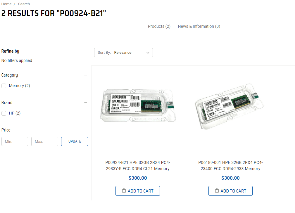 picture of server memory return result for search